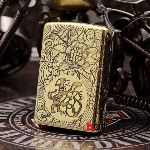 Zippo Chính Hãng Đồng Khắc 12 Con Giáp Tuổi Tuất