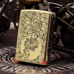 Zippo Chính Hãng Đồng Khắc 12 Con Giáp Tuổi Tý - Mã SP: ZPC1641