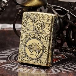 Zippo Chính Hãng Đồng Khắc Cung Hoàng Đạo Kim Ngưu - Mã SP: ZPC1338