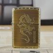 Zippo Chính Hãng Đồng Xanh Nguyên Khối Khắc Rồng