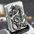 Zippo Chính Hãng Đúc Nổi Rồng Ngậm Viên Ngọc Đỏ