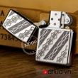 Zippo chính hãng kẻ chéo sang trọng bản armor mầu bạc