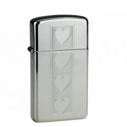 Zippo Chính Hãng Khắc Hình 4 Trái Tim Bản Slim - Mã SP: BL03269