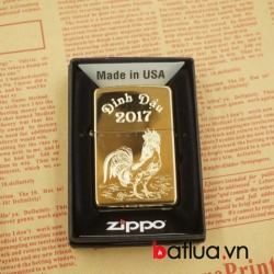 Zippo chính hãng khắc hình gà năm đinh dậu 2017 - Mã SP: BL03047