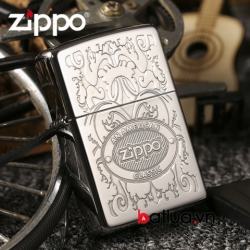 Zippo Chính hãng khắc nổi logo mầu bạc 24751 - Mã SP: ZPC0501