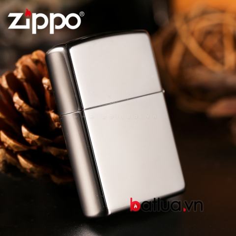 Zippo Chính hãng khắc nổi logo mầu bạc 24751