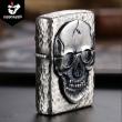 Zippo Chính Hãng Màu Bạc Hình Khối Hộp Sọ Lớn