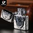 Zippo Chính Hãng Màu Bạc Hình Khối Hộp Sọ Lớn