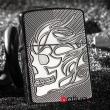 Zippo chính hãng mầu bạc khắc đầu lâu bản armor 29230 skull