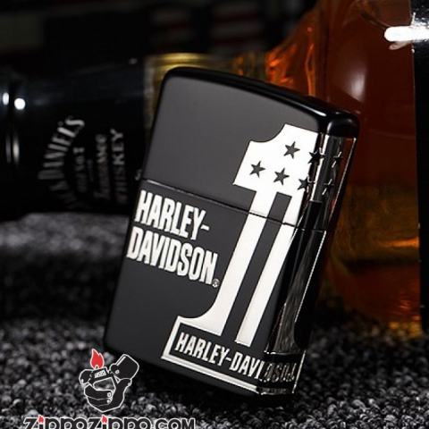Zippo Chính Hãng Màu Đen Harley Davidson No 1