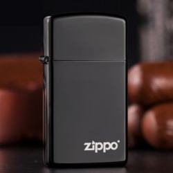 Zippo Chính Hãng Màu Đen Mun In Chữ Zippo - Mã SP: ZPC1277