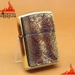 Zippo Chính Hãng Màu Vàng Đốt Khắc Hình Hổ Cùng Hoa Văn Tinh Xảo Vỏ Dày