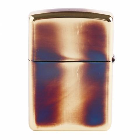 Zippo Chính Hãng Màu Vàng Đốt Khắc Họa Tiết Sói Hú Vỏ Dày Armor