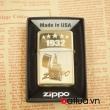 Zippo chính hãng mầu vằng khắc 2 mặt phiên bản 1932