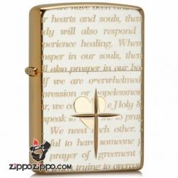 Zippo Chính Hãng Màu Vàng Khắc Lời Thề Của Tình Yêu - Mã SP: ZP01047