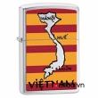 zippo chính hãng phiên bản chiến tranh việt nam in hình bản đồ