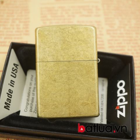 Zippo chính hãng phiên bản chiến tranh việt nam mầu vàng chạm khắc hình bản đồ