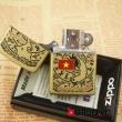 Zippo chính hãng phiên bản chiến tranh việt nam mầu vàng chạm khắc hình bản đồ