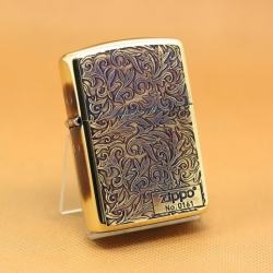 Zippo Chính Hãng Phiên Bản Giới Hạn 2 Mặt Khắc Hoa Văn Arabesque Vò Dày Armor - Mã SP: ZPC1107