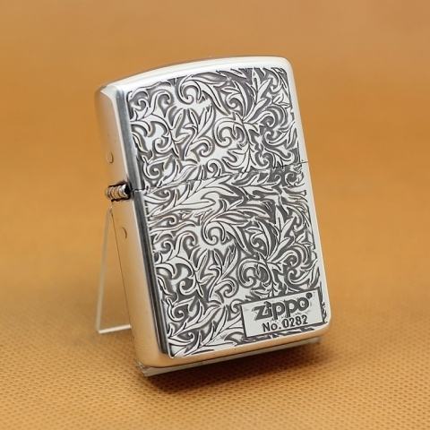 Zippo Chính Hãng Phiên Bản Giới Hạn Màu Bạc Khắc Hoa Văn Arabesque 2 Mặt