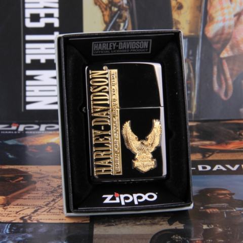 Zippo Chính Hãng Phiên Bản Harley Davidson Chim Ưng Vàng