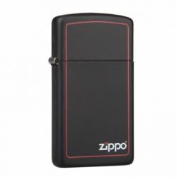 Zippo Chính Hãng Sơn Đen Viền Đỏ Bản Hẹp - Mã SP: BL03272