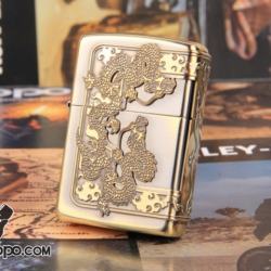 Zippo Chính Hãng Vỏ Đồng Rồng Bao Quanh 3 Mặt - Mã SP: ZPC01045