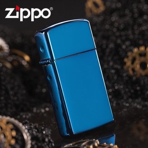 Zippo Chính Hãng Xanh Saphire Bản Hẹp