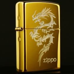 Zippo chính hãng khắc chìm con rồng - Mã SP: ZPC0243