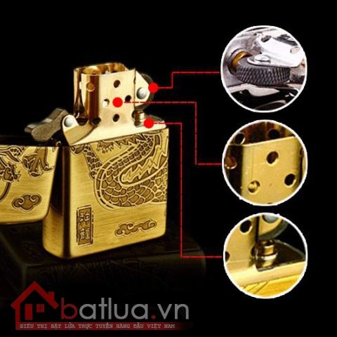 Zippo khắc rồng chìm bao quanh bật lửa