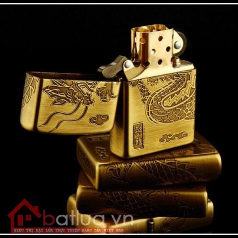 Zippo khắc rồng chìm bao quanh bật lửa