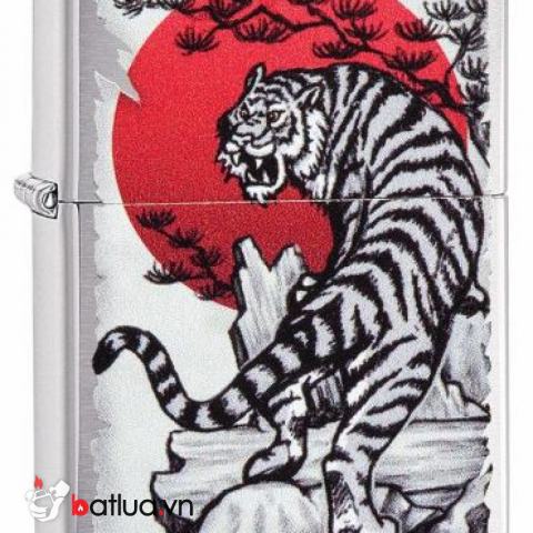 Zippo mạ Chrome in chúa sơn lâm