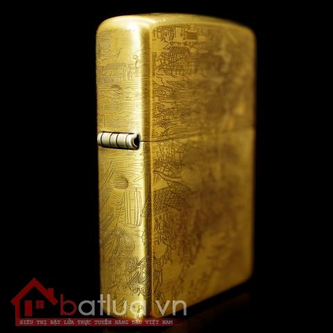 Zippo thuyền ngoài khơi khắc xung quanh