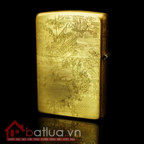 Zippo thuyền ngoài khơi khắc xung quanh